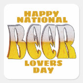Bierliefhebbers Dag Vierkante Sticker (Voorkant)