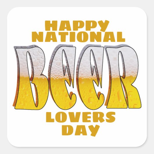 Bierliefhebbers Dag Vierkante Sticker (Voorkant)