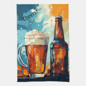 Bierliefhebbers gepersonaliseerd theedoek (Verticaal)