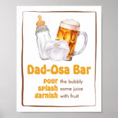 Bierluier Party Baby shower Dad-Osa Bar Poster (Voorkant)