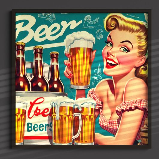 Biermeisje Illustratie Poster