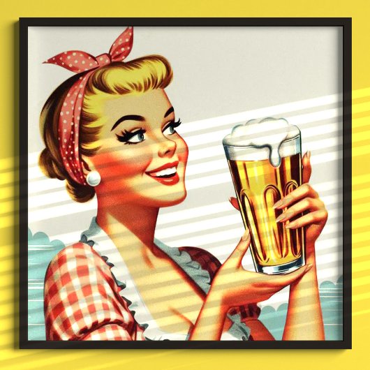  Biermeisje Illustratie Poster