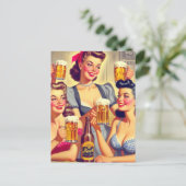 biermeisjes briefkaart (Staand voorkant)