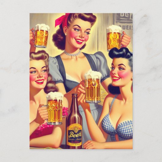  biermeisjes briefkaart (Voorkant)
