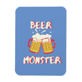 Biermonster magneet met blauwe achtergrond