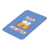 Biermonster magneet met blauwe achtergrond (Linkerzijde)