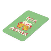 Biermonster magneet met groene achtergrond (Linkerzijde)