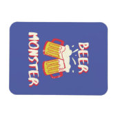 Biermonster magneet met paarse achtergrond (Horizontaal)