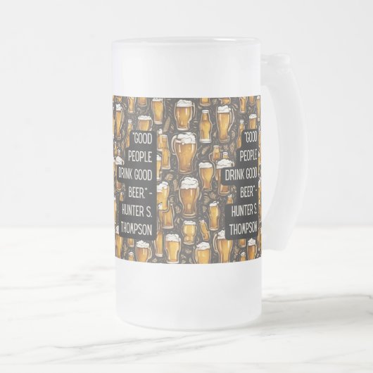 biernoteringen matglas bierpul (Voorkant rechts)