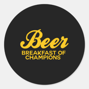 Bierontbijt van champions geïnspireerd ronde sticker