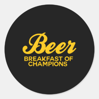 Bierontbijt van champions geïnspireerd ronde sticker