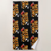 Bierpong de hele nacht lang grappige vakantie strandlaken (Voorkant)