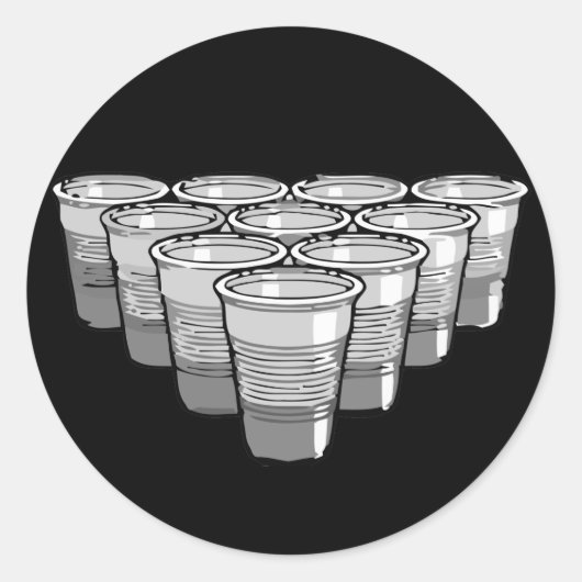 bierpong ronde sticker (Voorkant)