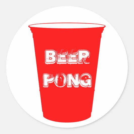 bierpong ronde sticker (Voorkant)