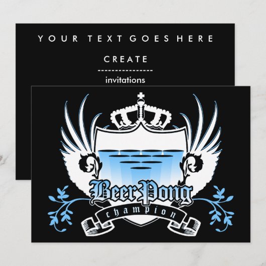 bierpongkampioen royal crest kaart (Voorkant / Achterkant)