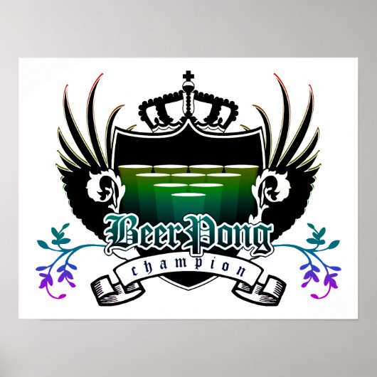 bierpongkampioen royal crest poster (Voorkant)