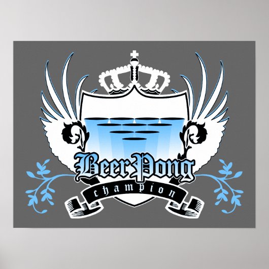 bierpongkampioen royal crest poster (Voorkant)