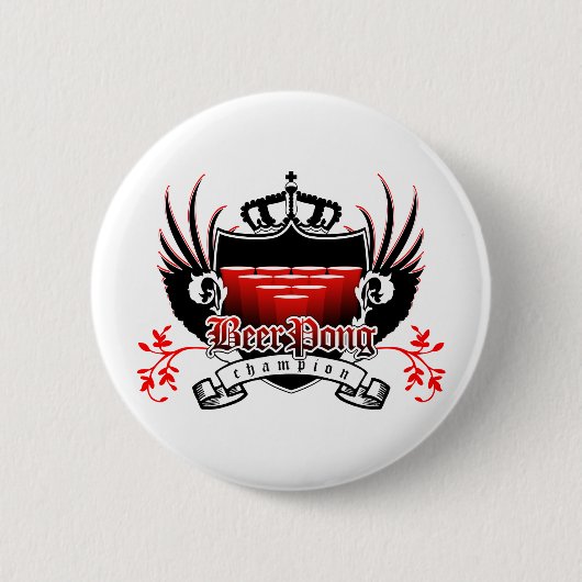 bierpongkampioen royal crest ronde button 5,7 cm (Voorkant)