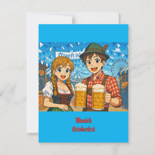 Bierproeven tijdens Oktoberfest in München, Duitsl Briefkaart