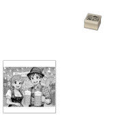 Bierproeven tijdens Oktoberfest in München, Duitsl Rubberstempel (Gestempeld)