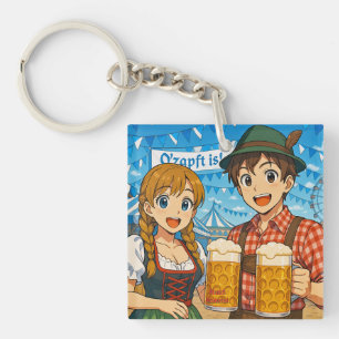 Bierproeven tijdens Oktoberfest in München, Duitsl Sleutelhanger