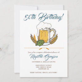 Bierproeverij 50e verjaardag uitnodigingen