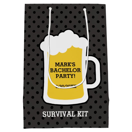 Bierproeverij Bachelor Party Survival Kit Medium Cadeauzakje (Achterkant)