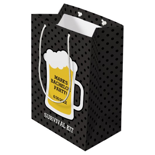 Bierproeverij Bachelor Party Survival Kit Medium Cadeauzakje (Achterkant Gekanteld)