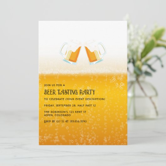 Bierproeverij feestfoto kaart (Staand voorkant)