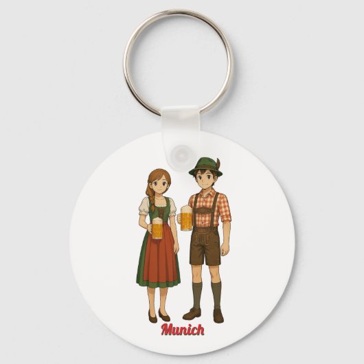 Bierproeverij tijdens het Oktoberfest in München Sleutelhanger (Voorkant)