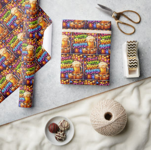 Bierpul Met Leuke Neon Spreuk Cadeaupapier