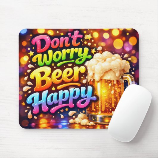 Bierpul Met Leuke Neon Spreuk Muismat (Met muis)