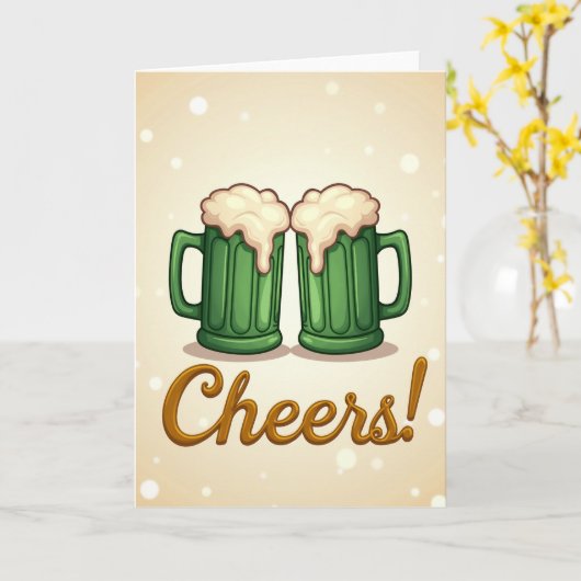 Bierpullen Feestkaart Kaart (Gele Bloem)