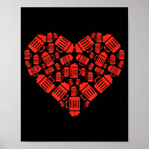 Bierpullen Hart Grappige Valentijnsdag Drinken Tea Poster