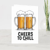 Bierpullen Klinkend Ontwerp Folie Wenskaart (Achterkant)