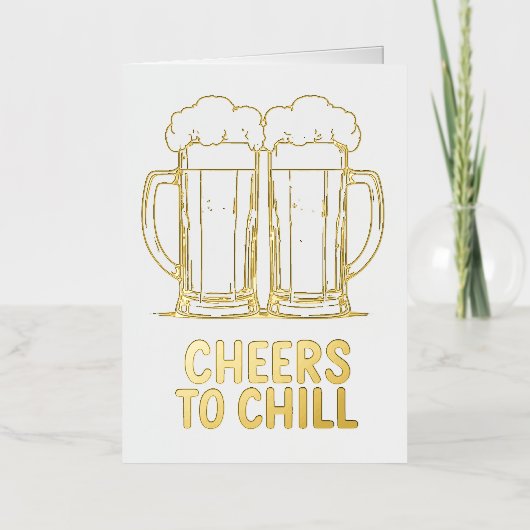 Bierpullen Klinkend Ontwerp Folie Wenskaart (Voorkant)