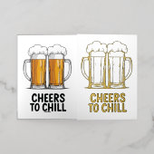 Bierpullen Klinkend Ontwerp Folie Wenskaart (Buiten Laag)