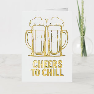 Bierpullen Klinkend Ontwerp Folie Wenskaart