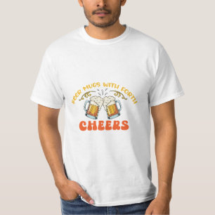 Bierpullen met schuim CHEERS Vintage Retro Drinken T-shirt