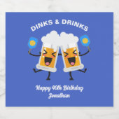 Bierpullen spelen Pickleball, Grappige Pickleball Bier Etiket (Enkel label)