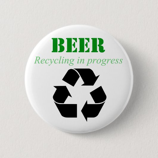 Bierrecycling in procesknop ronde button 5,7 cm (Voorkant)