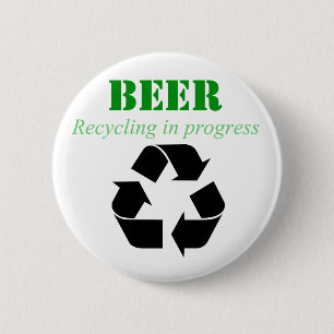 Bierrecycling in procesknop ronde button 5,7 cm