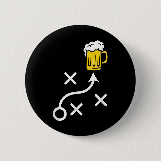Bierroute hardloop grappig voetbal playbook ronde button 5,7 cm (Voorkant)