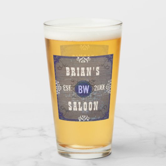 Biersaloon Rustiek Hout Oude Westerne Wild West Na Glas (Voorkant gevuld)