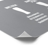 Bierschaafblad Poster grijs omgebogen (Hoek)