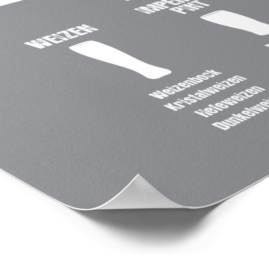 Bierschaafblad Poster grijs omgebogen (Hoek)