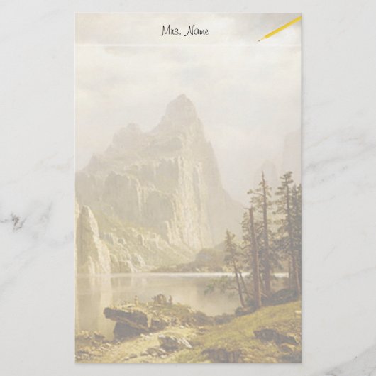 Bierstadt Albert Merced, de Yosemite-vallei Briefpapier (Voorkant)