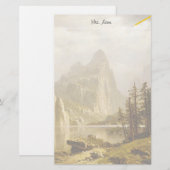 Bierstadt Albert Merced, de Yosemite-vallei Briefpapier (Voorkant / Achterkant)