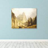 Bierstadt Albert Merced, de Yosemite-vallei Canvas Afdruk (Insitu (Houten vloer))