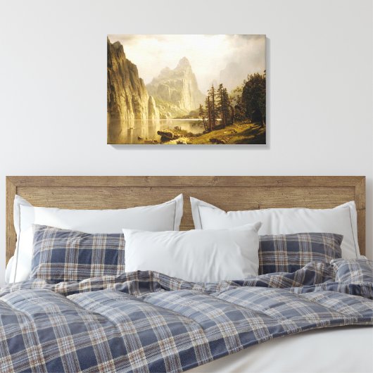Bierstadt Albert Merced, de Yosemite-vallei Canvas Afdruk (Insitu (Slaapkamer))